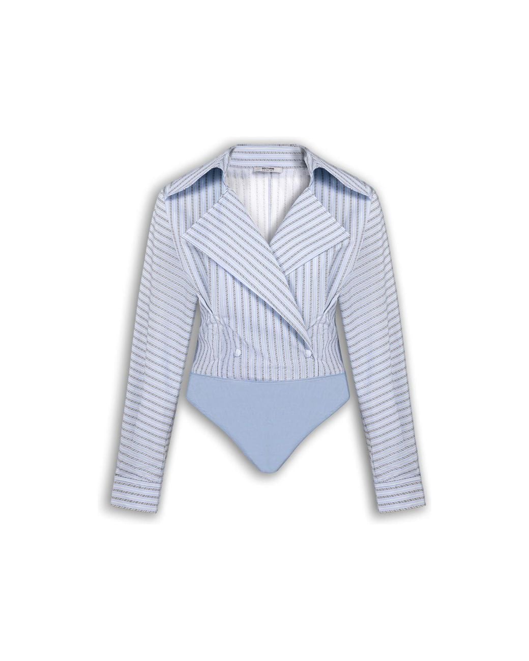 Nocturne Blue Pinstripe Tailored Bodysuit