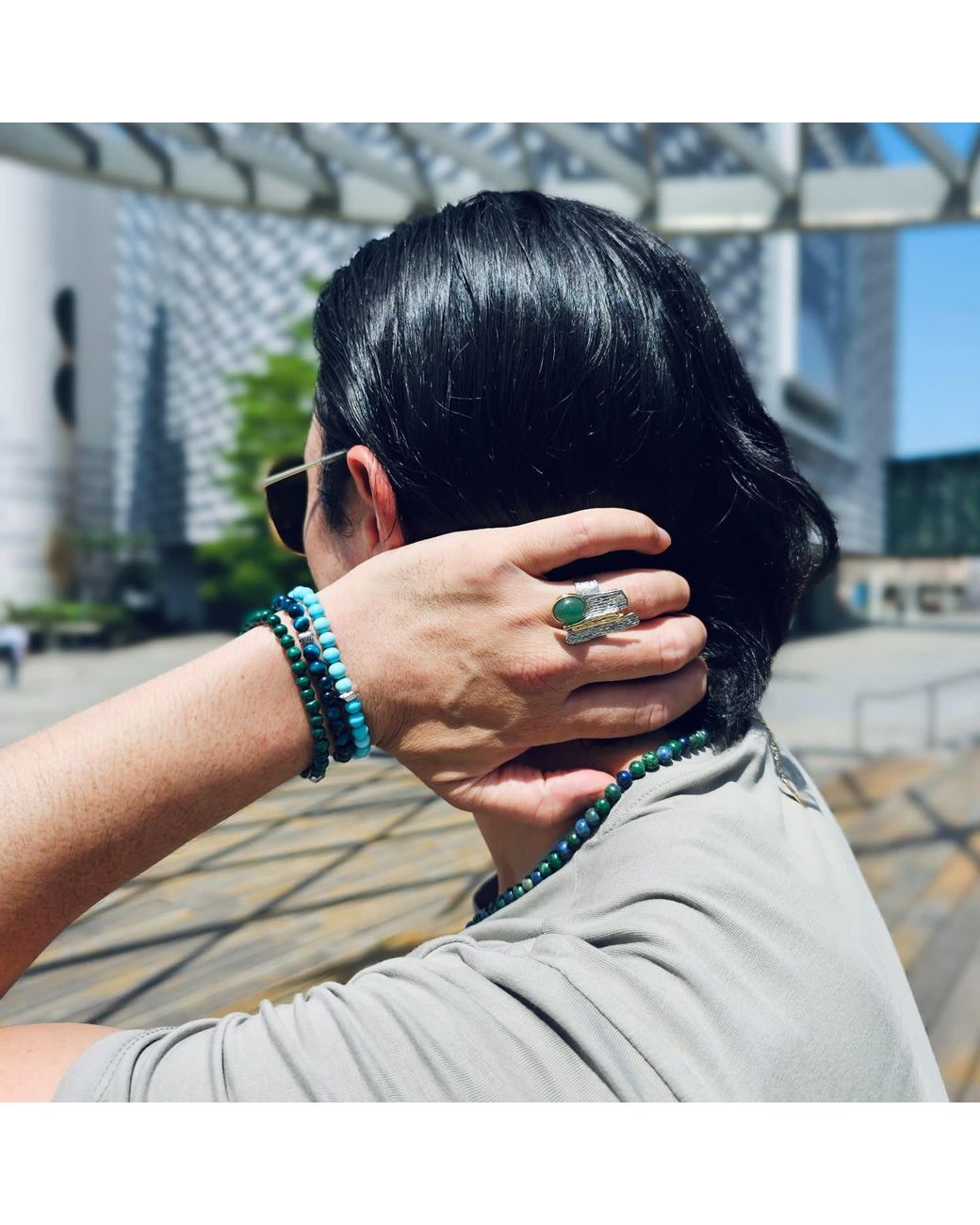 Farra Blue Flexible Bracelet for men