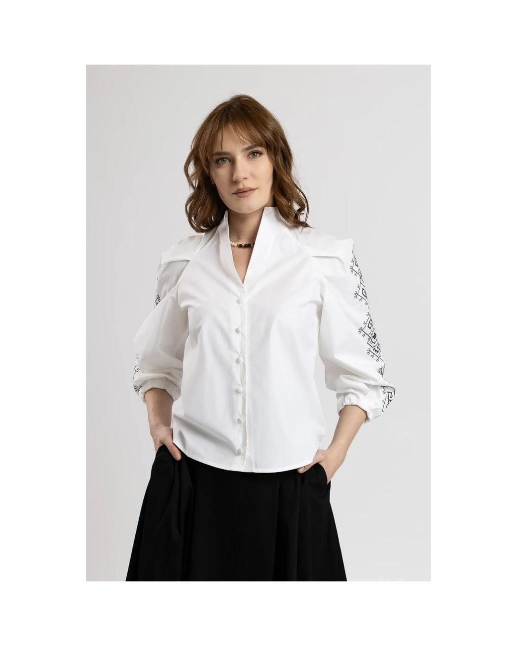 IZABELA MANDOIU White Embroidered Tunic Shirt