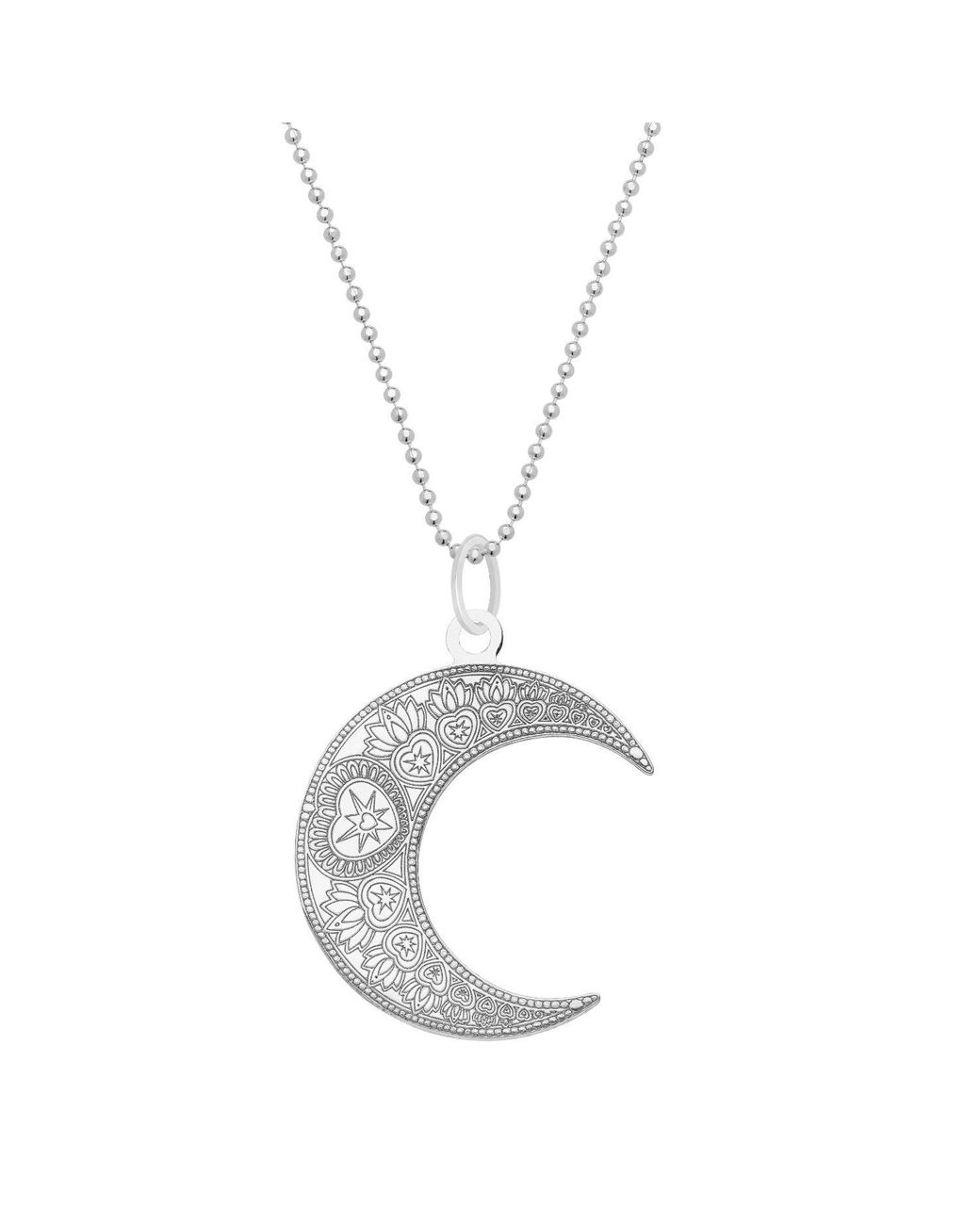CarterGore Metallic Medium Mandala Moon Necklace