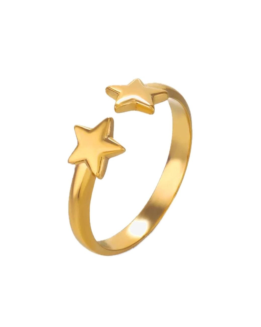 Elk & Bloom Metallic Double Star Dainty 14K Ring