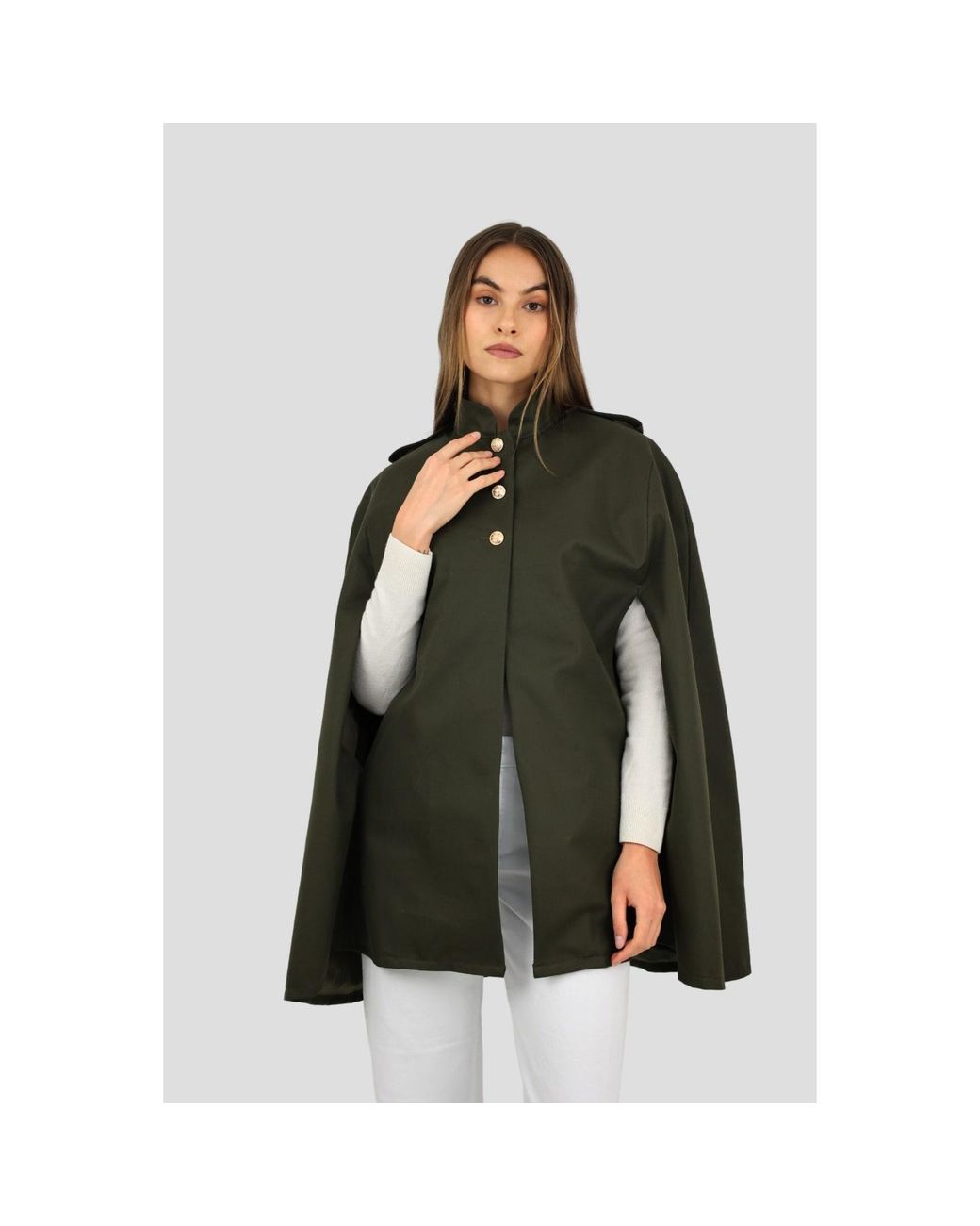 Coulange Green M83 Khaki Water-Repellent Cape Coat