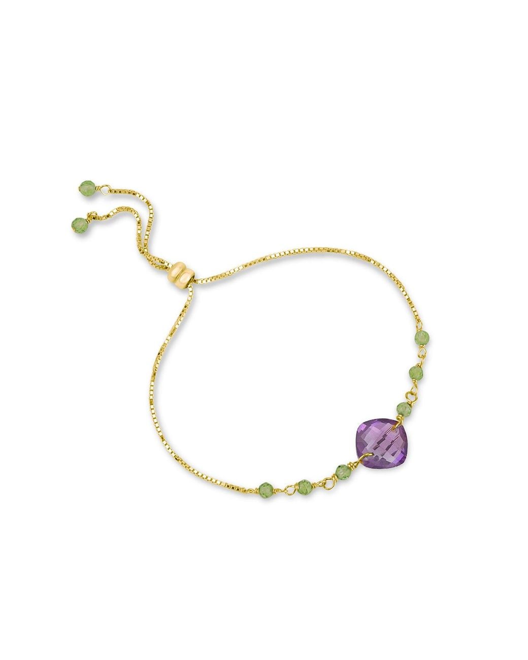MOUNIR LONDON Metallic Cushion Cut Amethyst Slider Bracelet