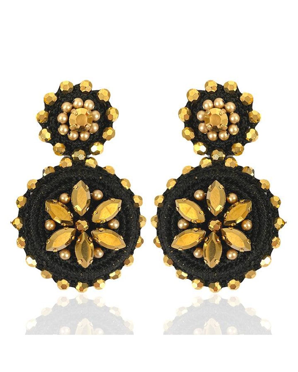 PINAR OZEVLAT Metallic Flower Drop