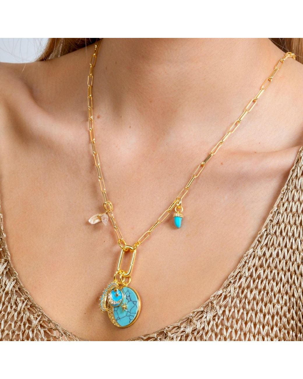 Alexie of Athens Metallic Paper Clip Charm Chain