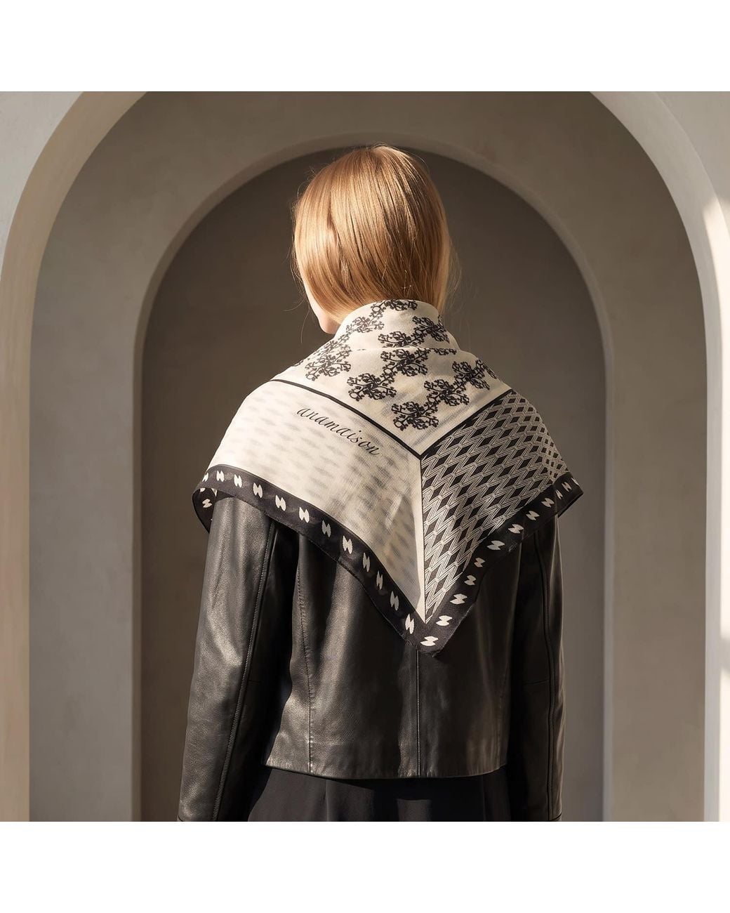 Ana Maison Blue Facet Silk Wool Scarf