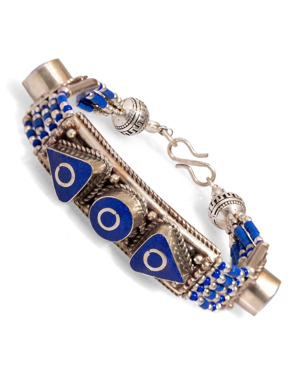 Ebru Jewelry Blue Nepal Design Lapis Lazuli & Bohemian Bracelet