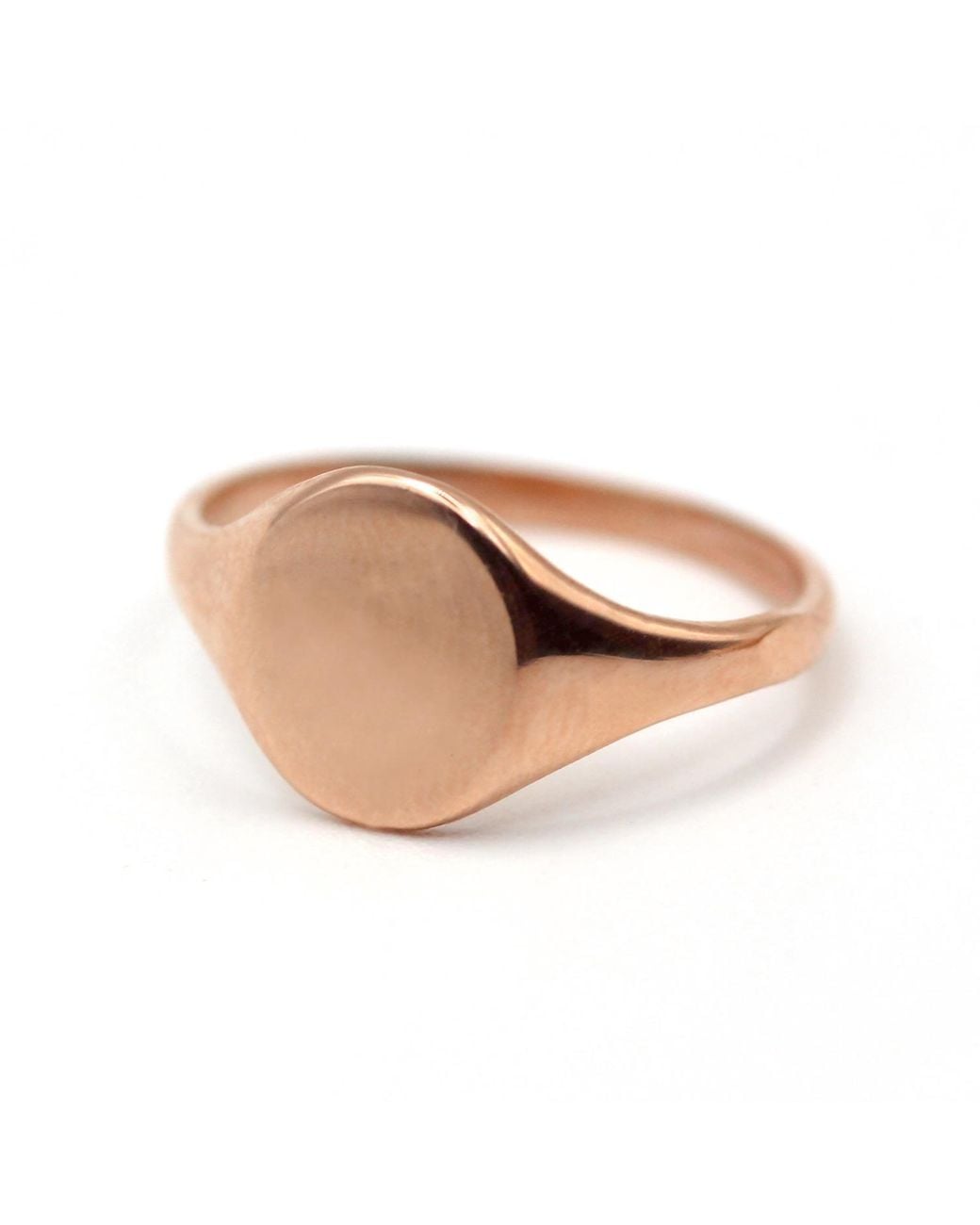 VicStoneNYC Fine Jewelry Brown 14K Modern Classic Rose Solid Signet Ring