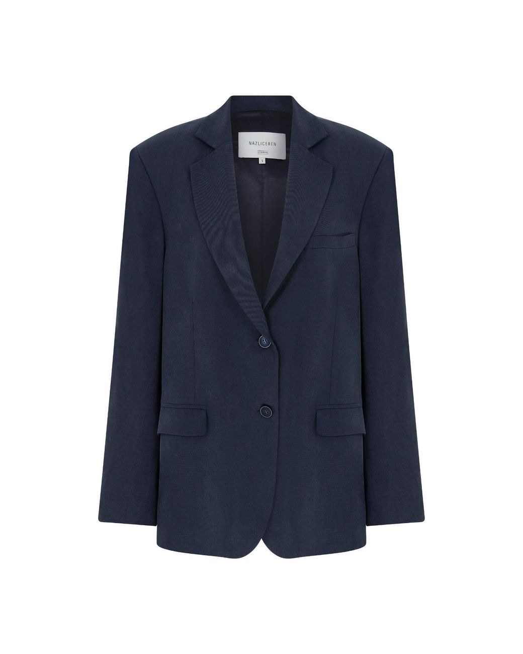 NAZLI CEREN Blue Boxy Oversized Jacket