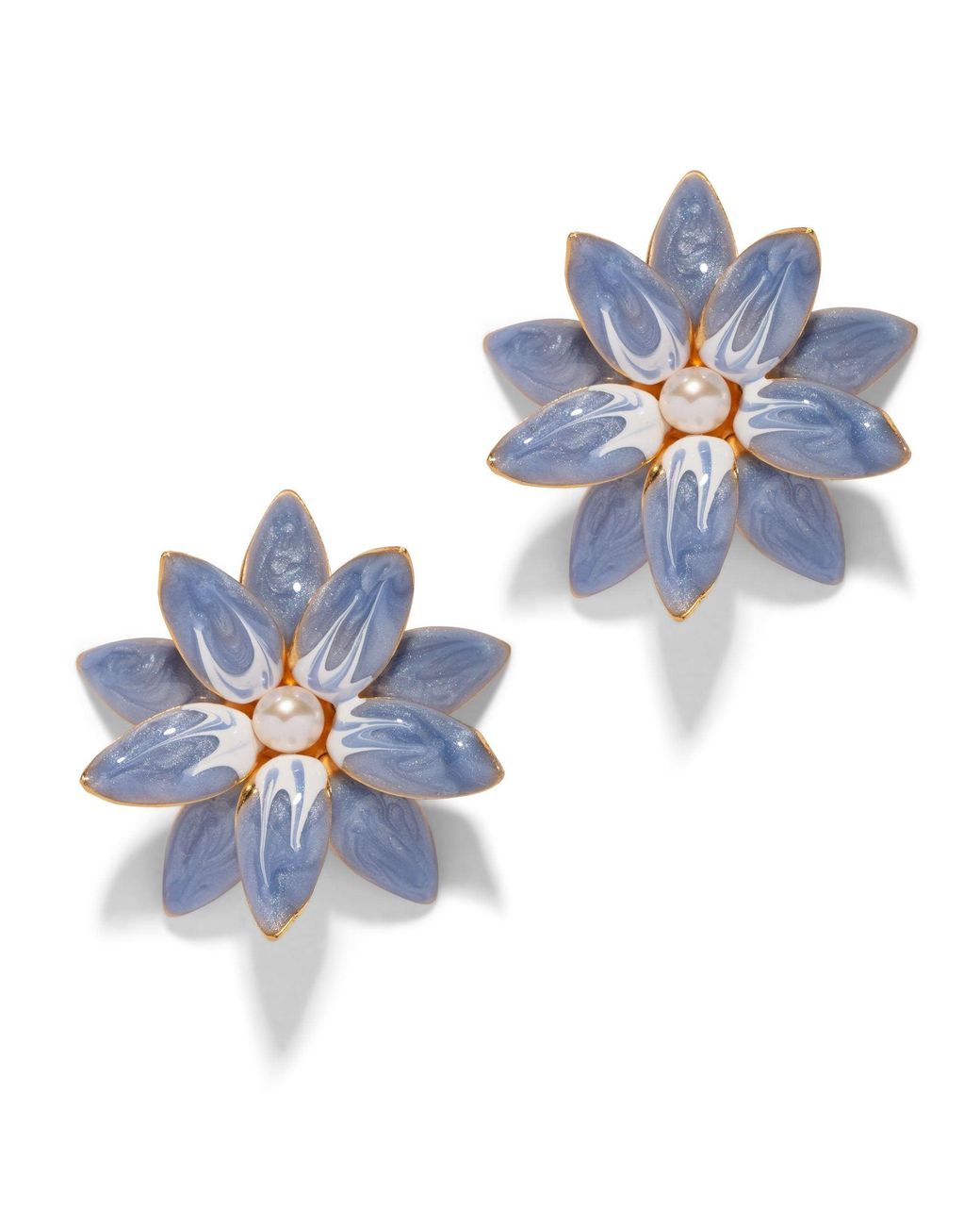 The Pink Reef Orange Dahlia Hand Painted Floral Earring