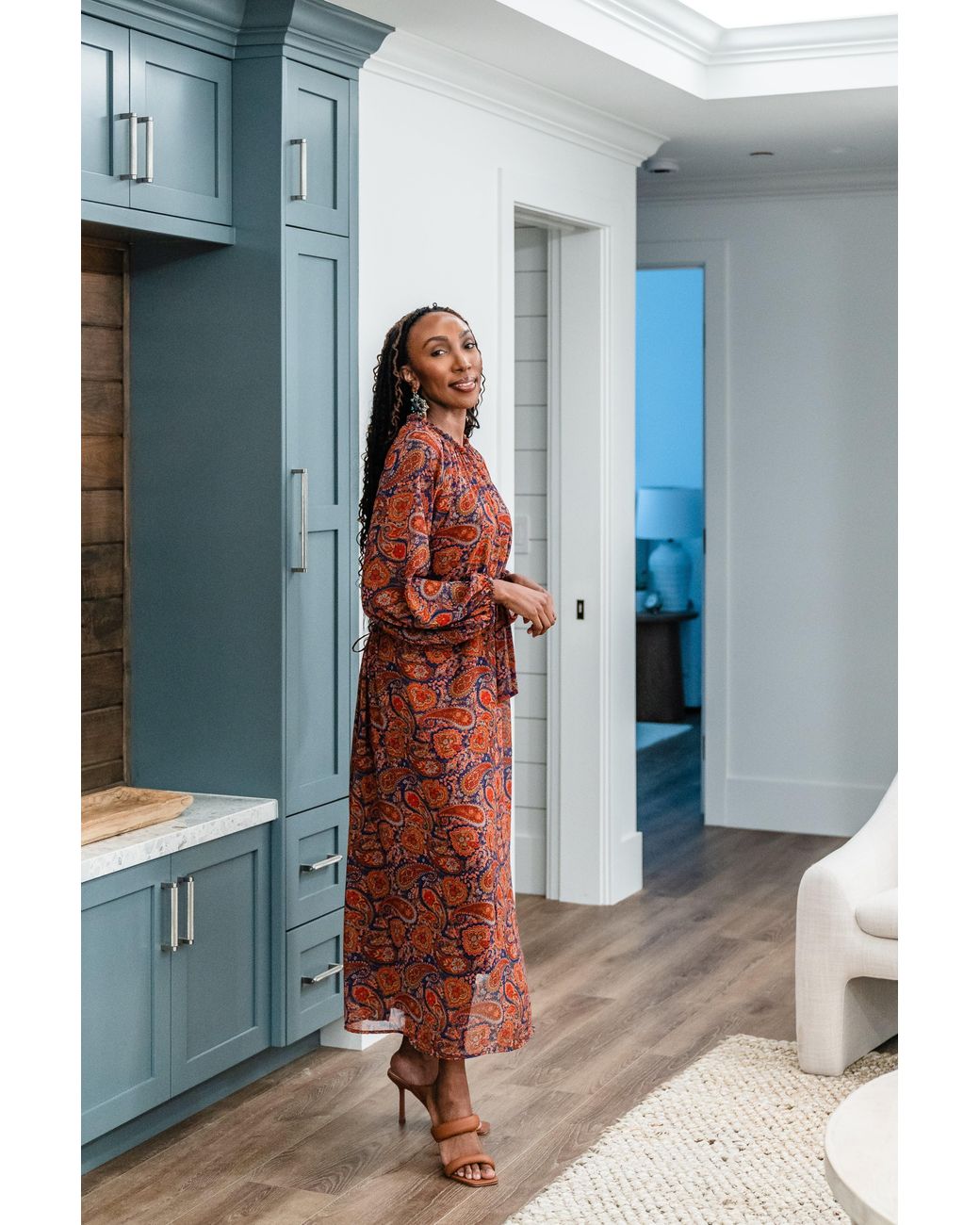 Jennafer Grace Red Sienna Paisley Midi Dress