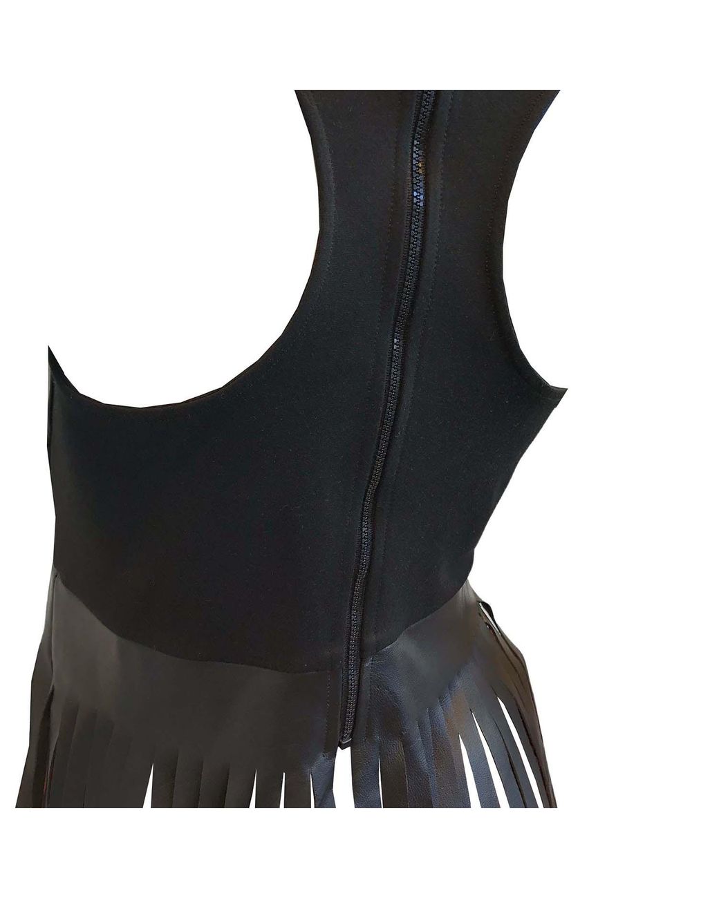 SNIDER Black Handmade Molten Fringe Top