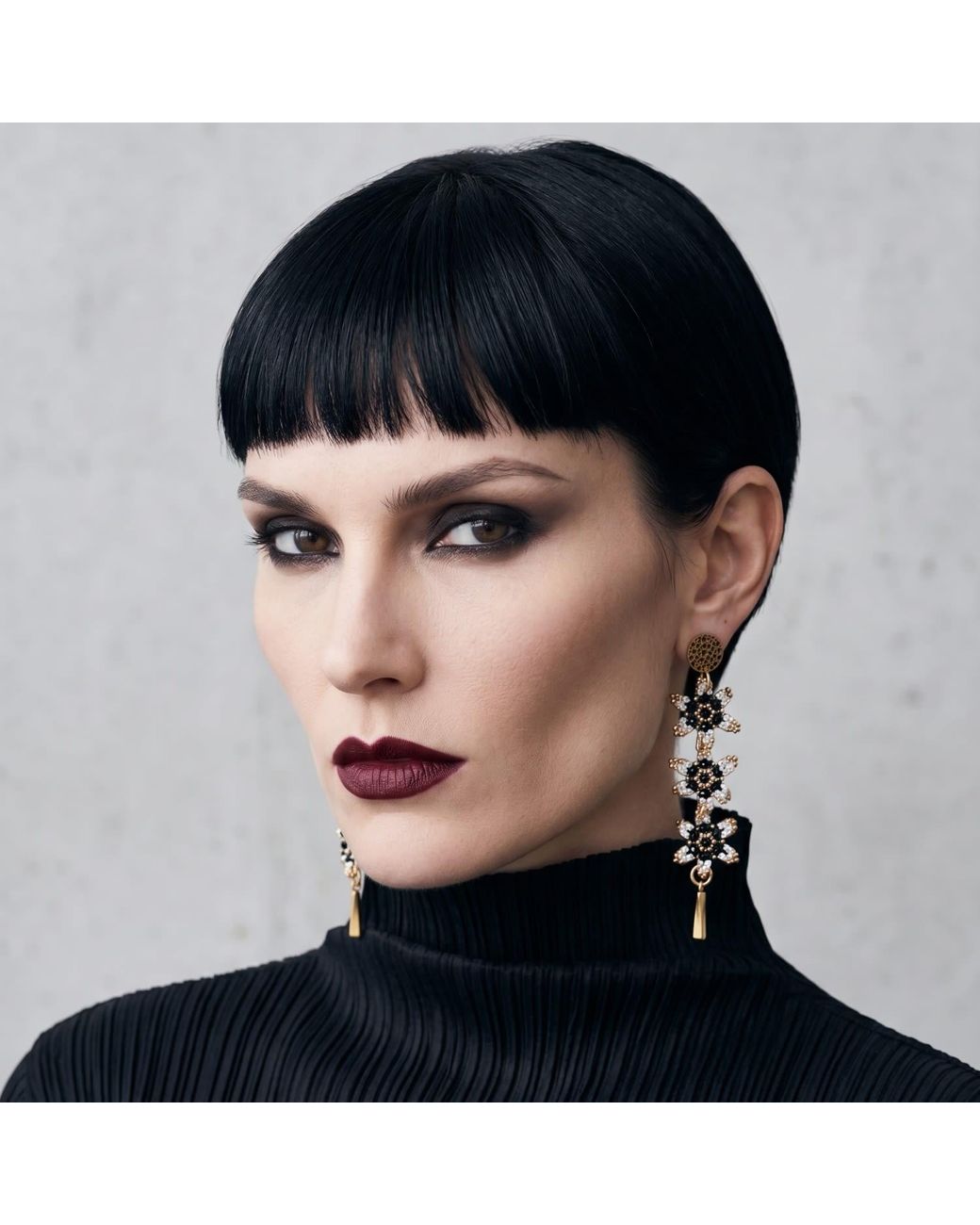 Iliana Arrazola Metallic Waterfall Blossom Three Flowers, Dangle Earrings, And Withe, Glass Beads, Beaded Jewelry