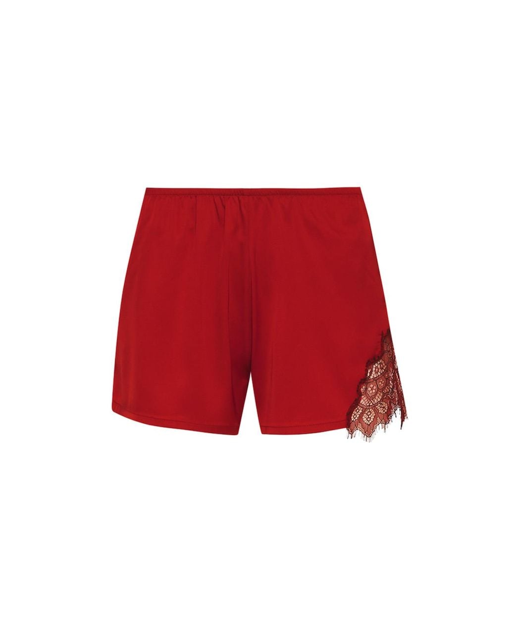 Avenue 8 Red Silk Lace Mini Shorts