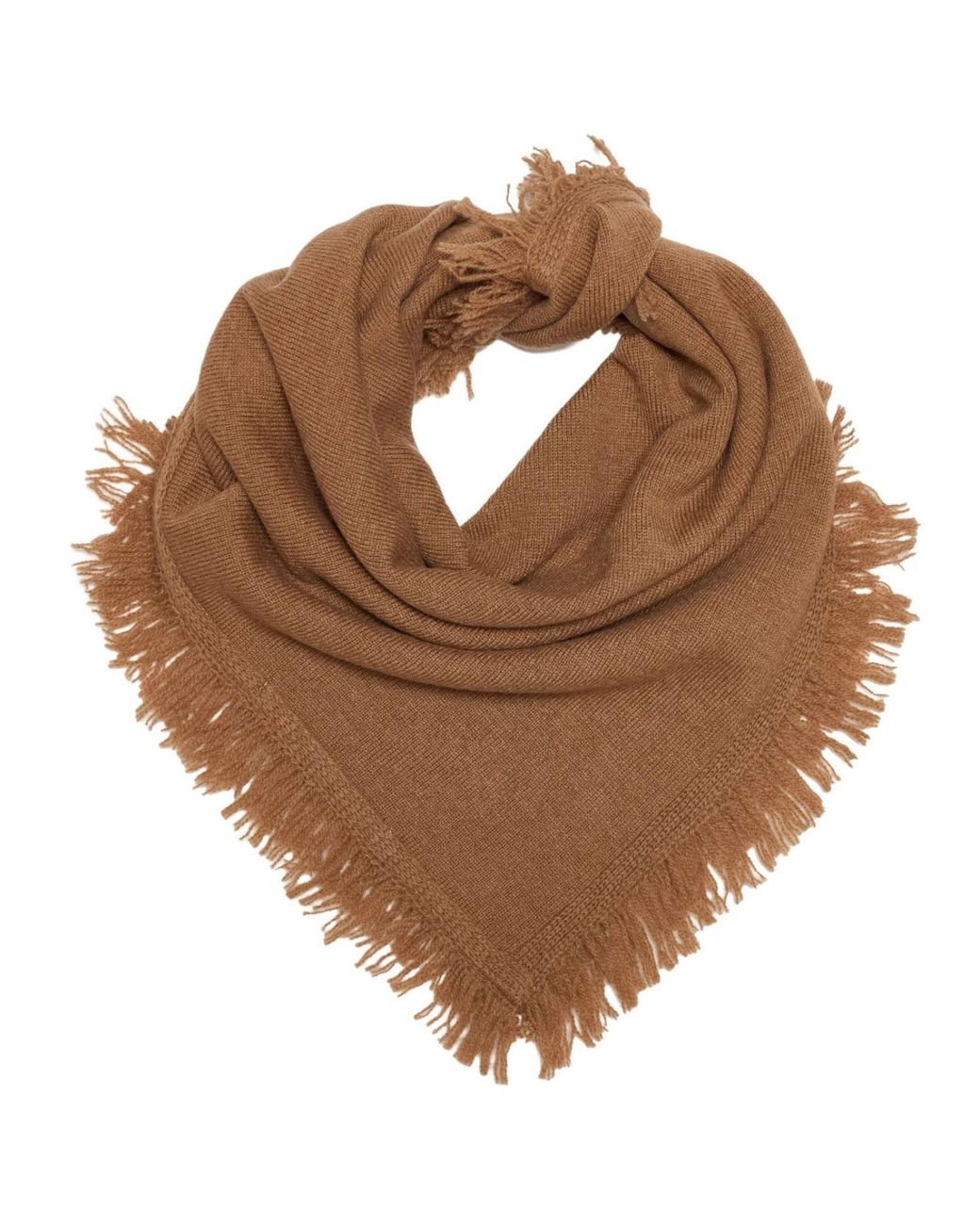 Mohair&Angora Brown Wool Foulard Caria Camel