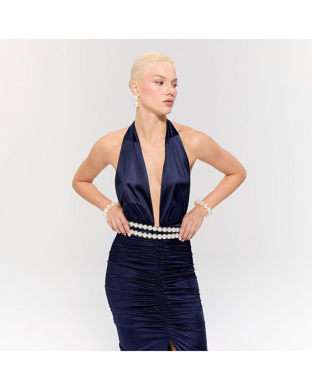Nur Karaata Blue Midnight Empire Dress
