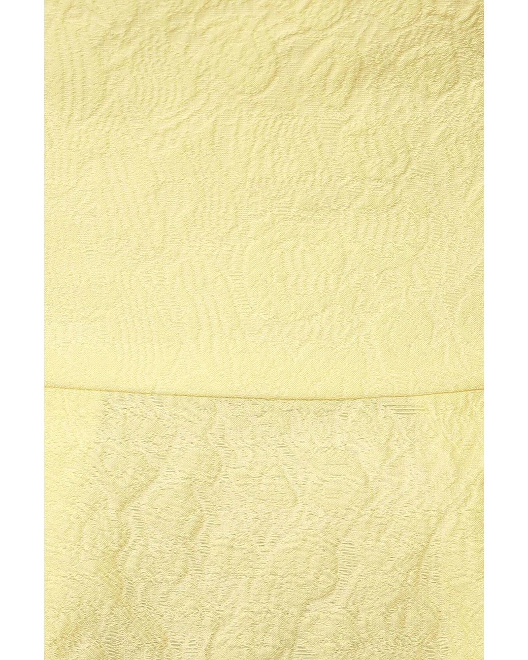 POST MERIDIEM Yellow Jacquard Midi Dress With Satin Turn-Up