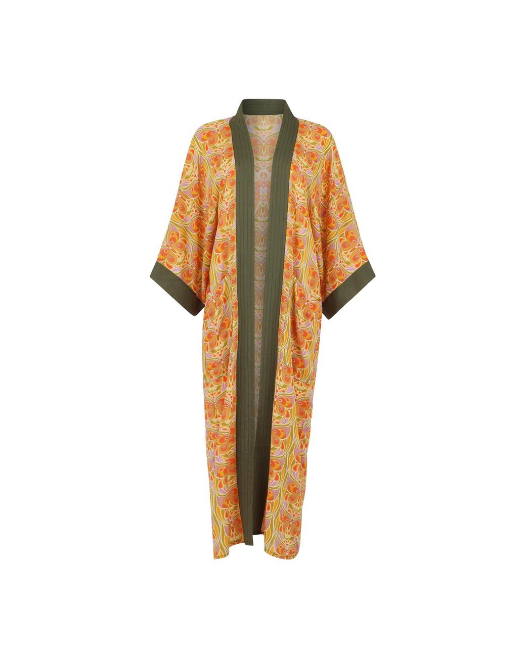 Henelle Metallic Butterfly Effect Citrus Kimono