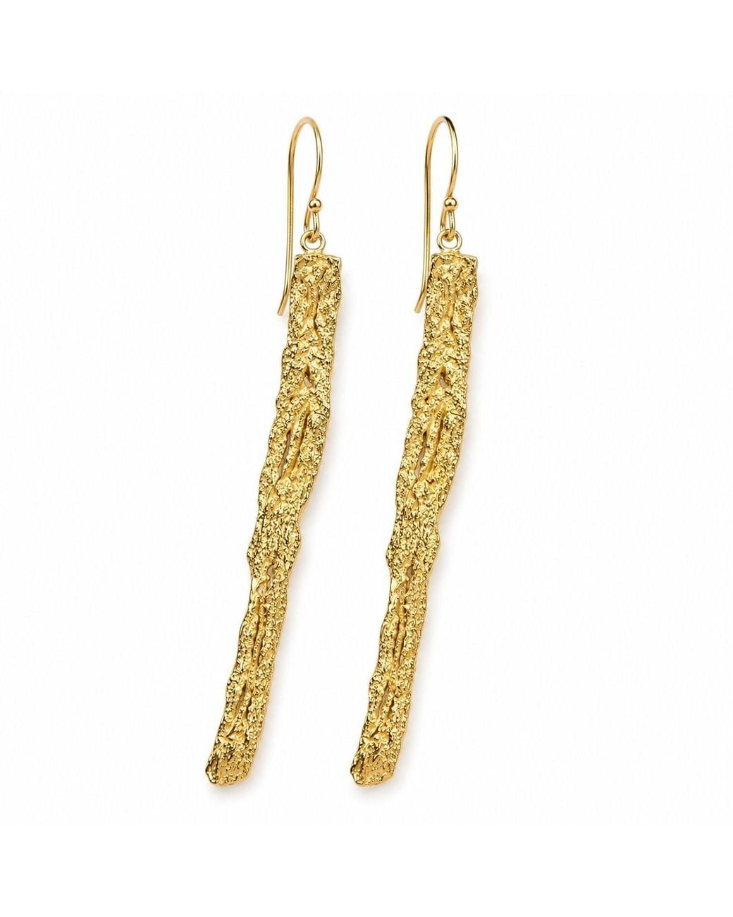 Mother Nature Jewelry Metallic Tree Bark Earrings, Handmade Statement Dangles
