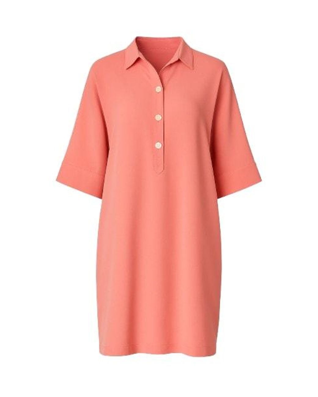 Conquista Pink Oversized Coral Tencel Dress