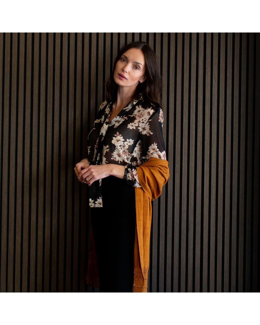 Jennafer Grace Natural Liza Tie Blouse