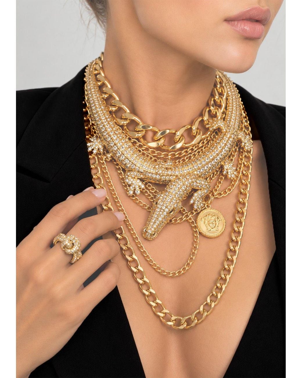 Maxjenny Layered Chain Necklace – in Metallic | Lyst