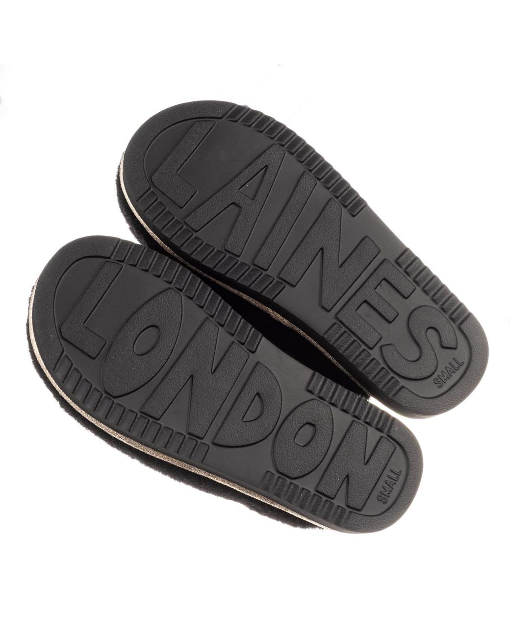 Laines London Black Flatform Cloud Slippers With Bengal Cat & Paw Brooches
