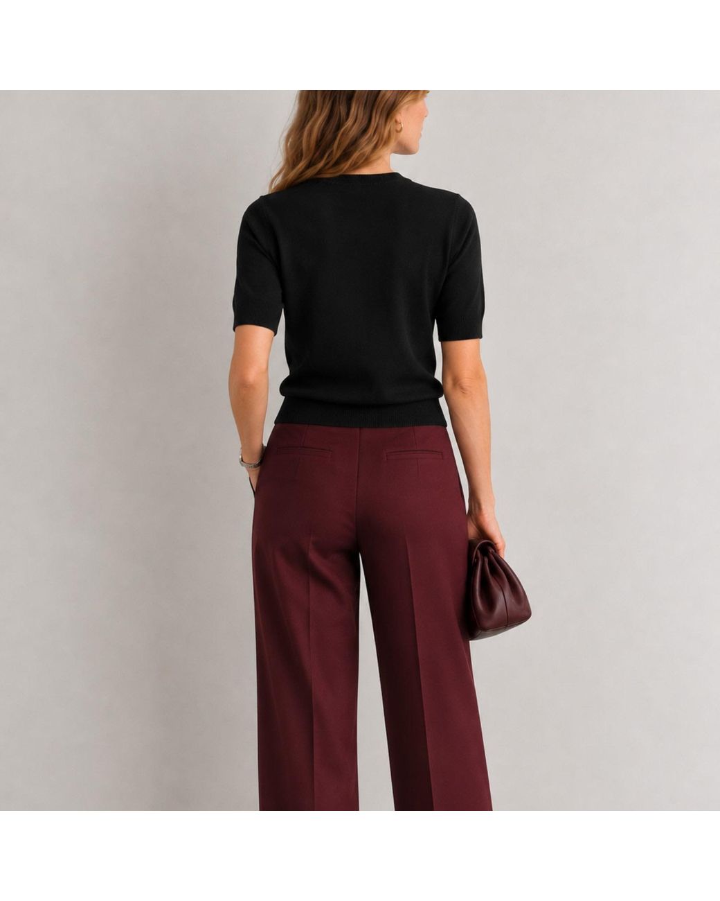 Nuvv Collection Black Cashmere And Wool Blend Short Sleeve Sweater – Premium Italian Yarn