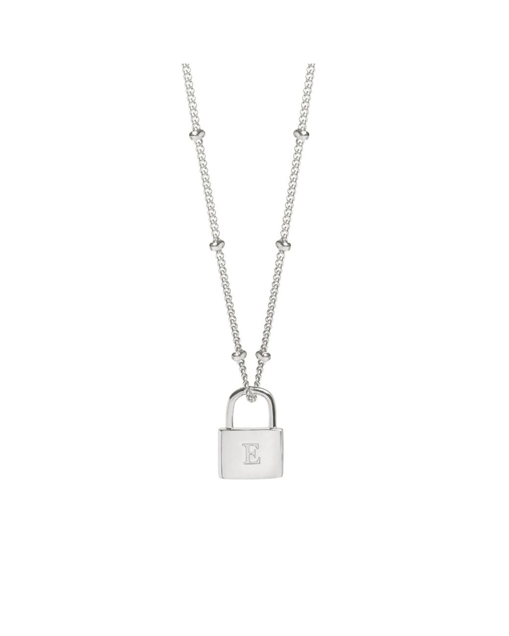 Muru Metallic Padlock Necklace With Bead Chain