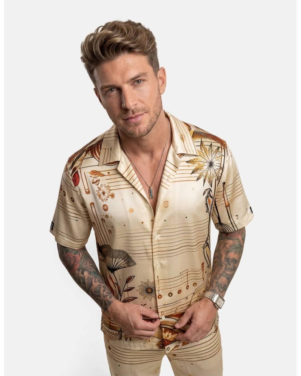 Hustle Natural Miami Baby Satin-Shirt for men