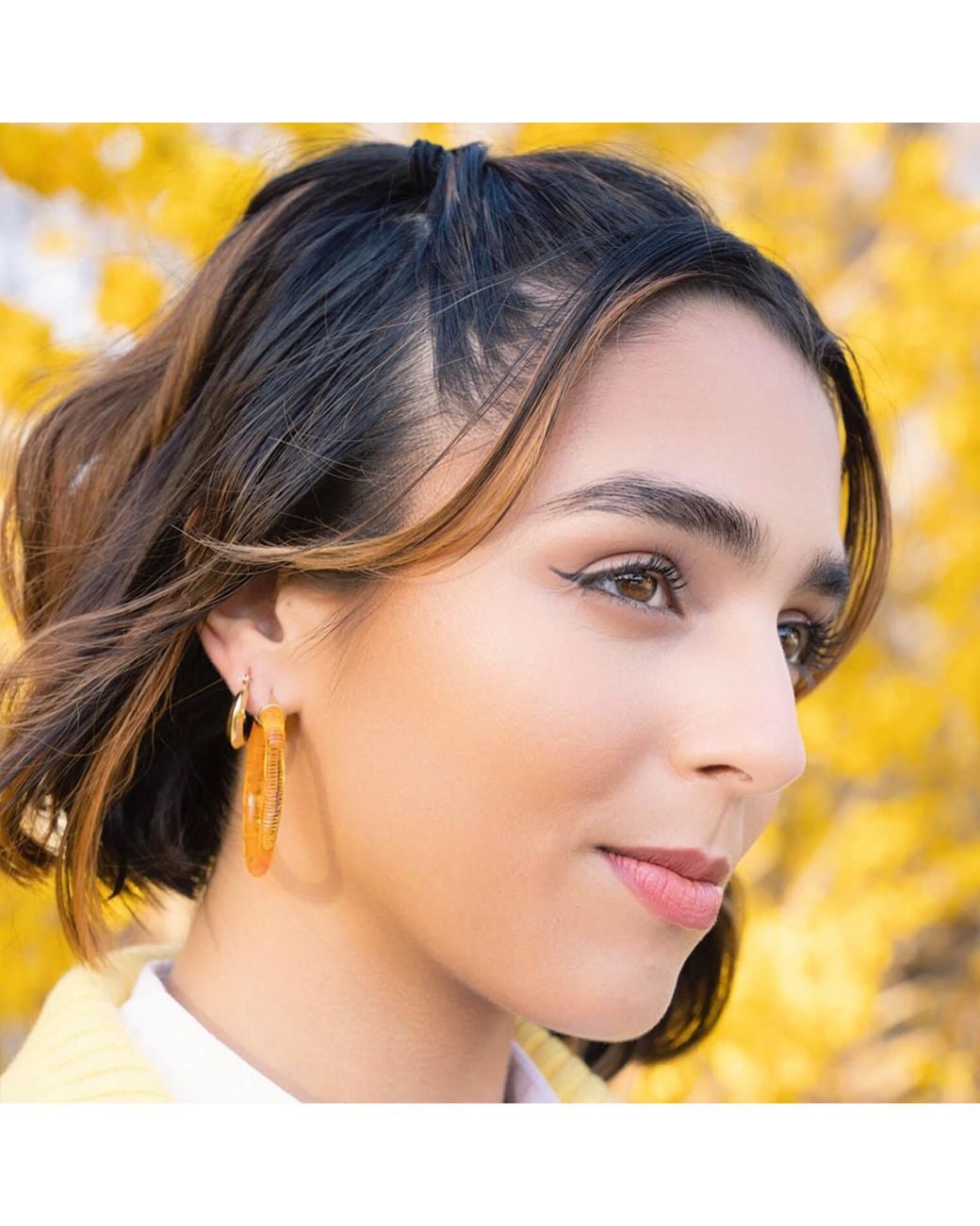 Gold & Honey Metallic Multi Color Hoop Earrings