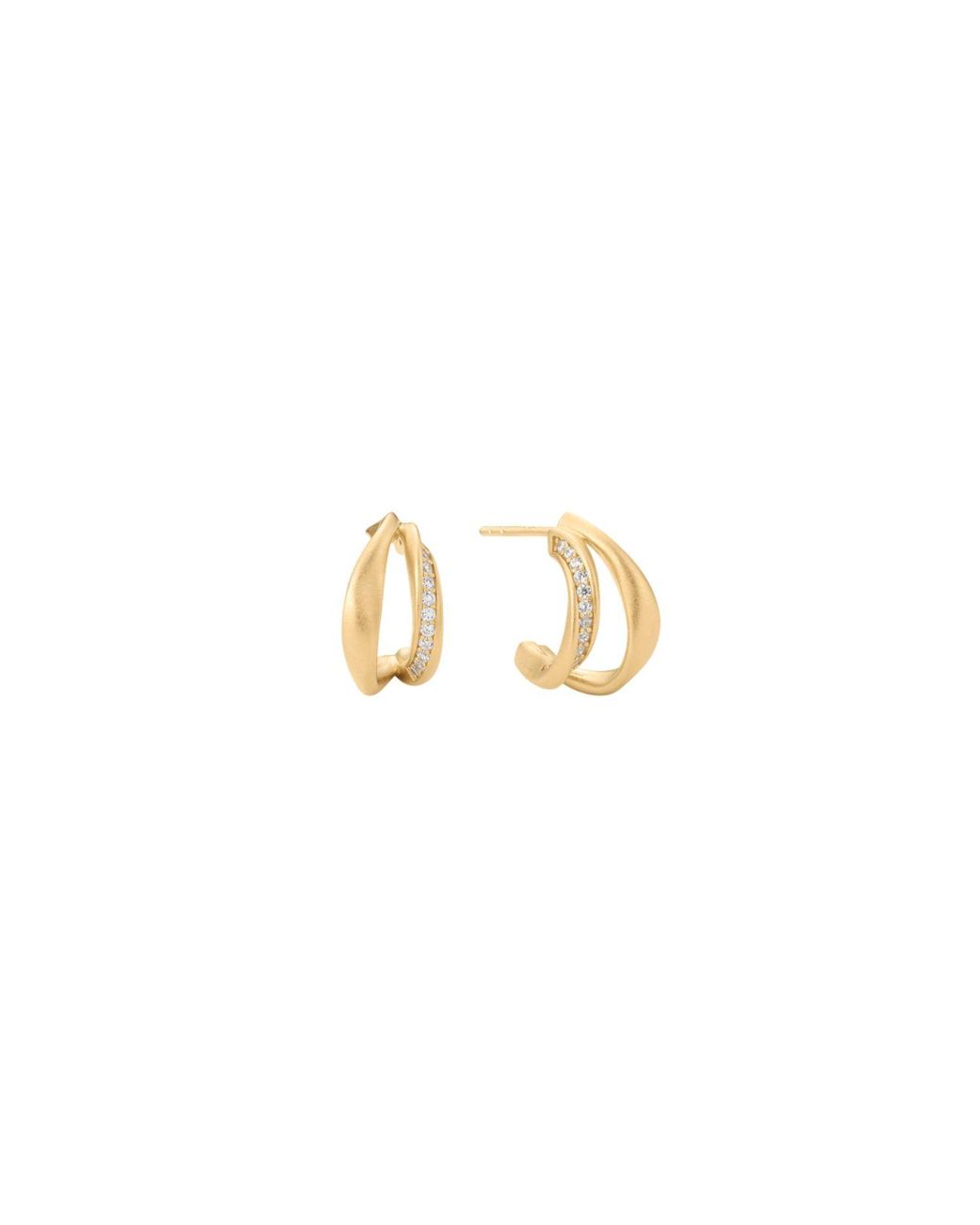 Vanhi Metallic Nadine Pavé Twisted Stud Earrings