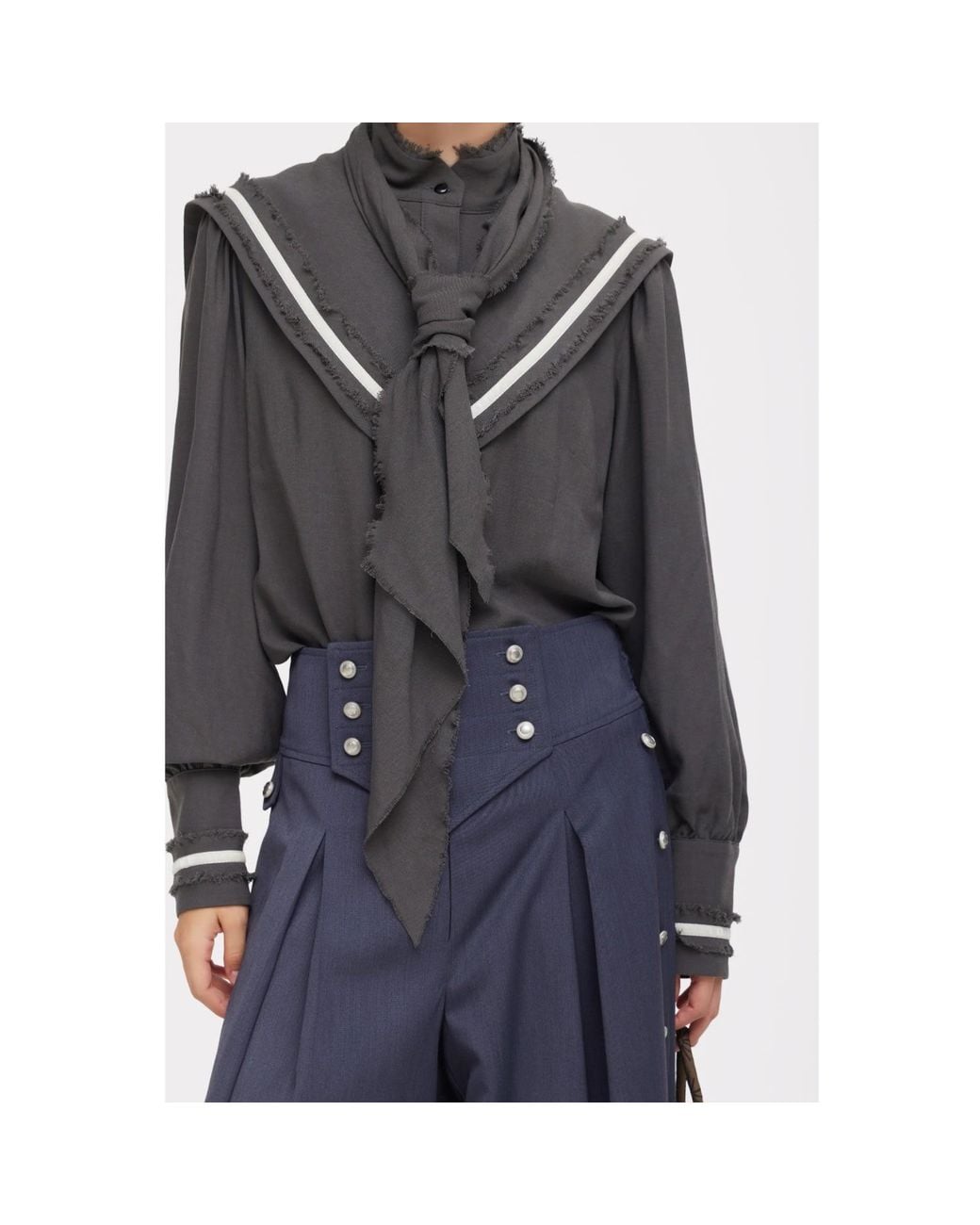 Julia Allert Blue Pleated Utility Palazzo Trousers –