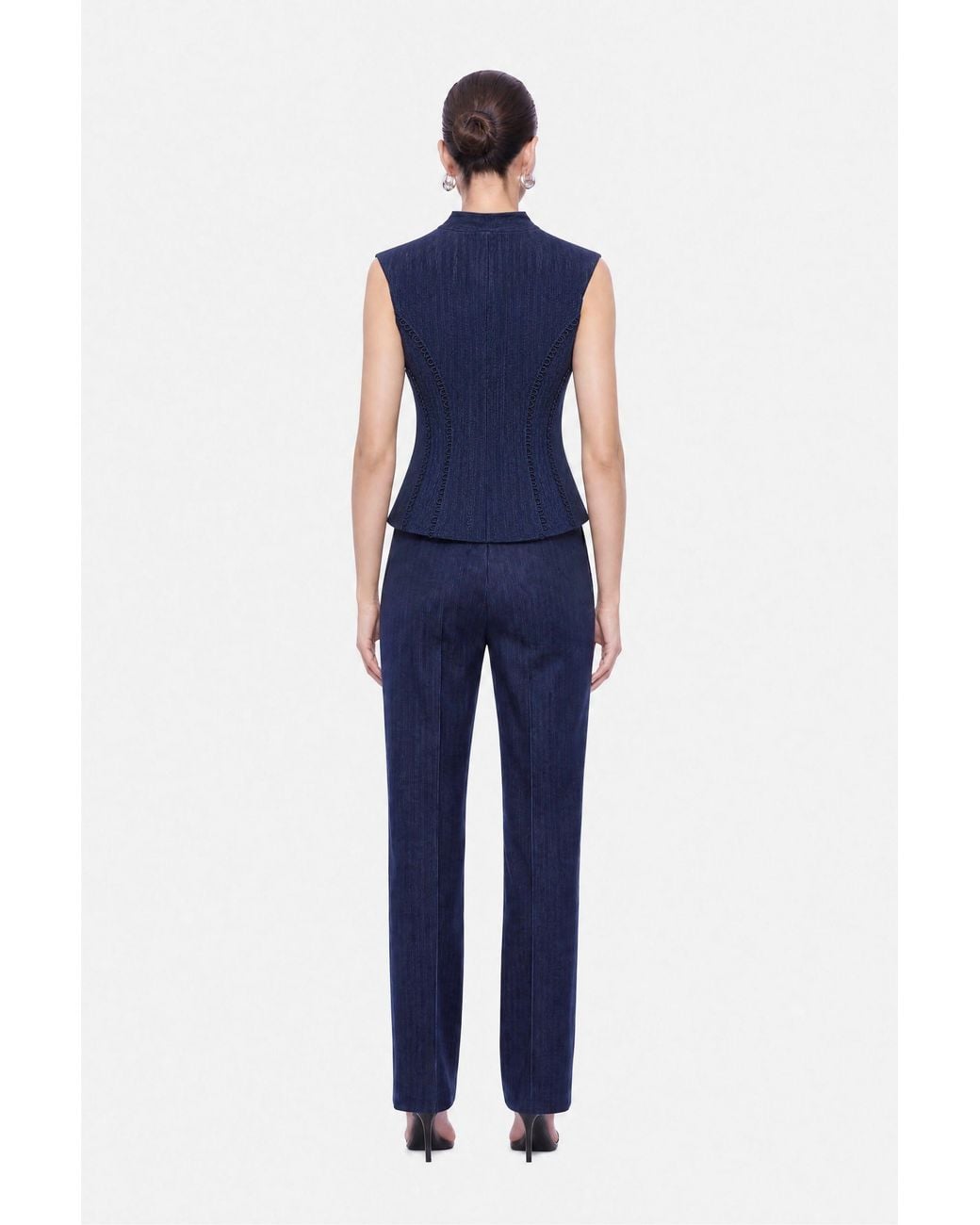 Nocturne Blue Loop Trim Tailored Vest