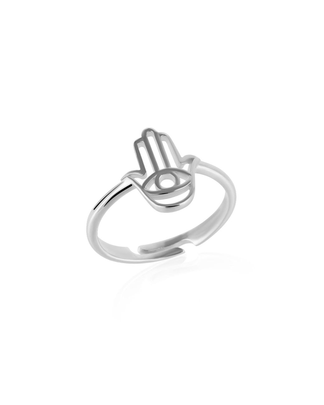 Spero London Metallic Hamsa Hand Adjustable Ring