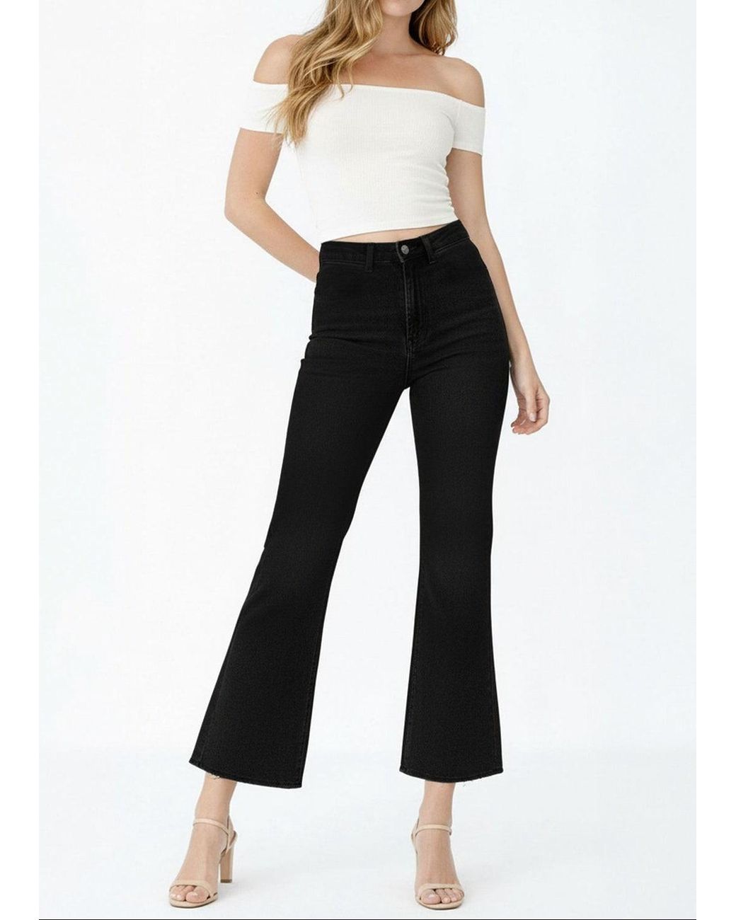 NOEND Black Queen High Rise Crop Wide Leg