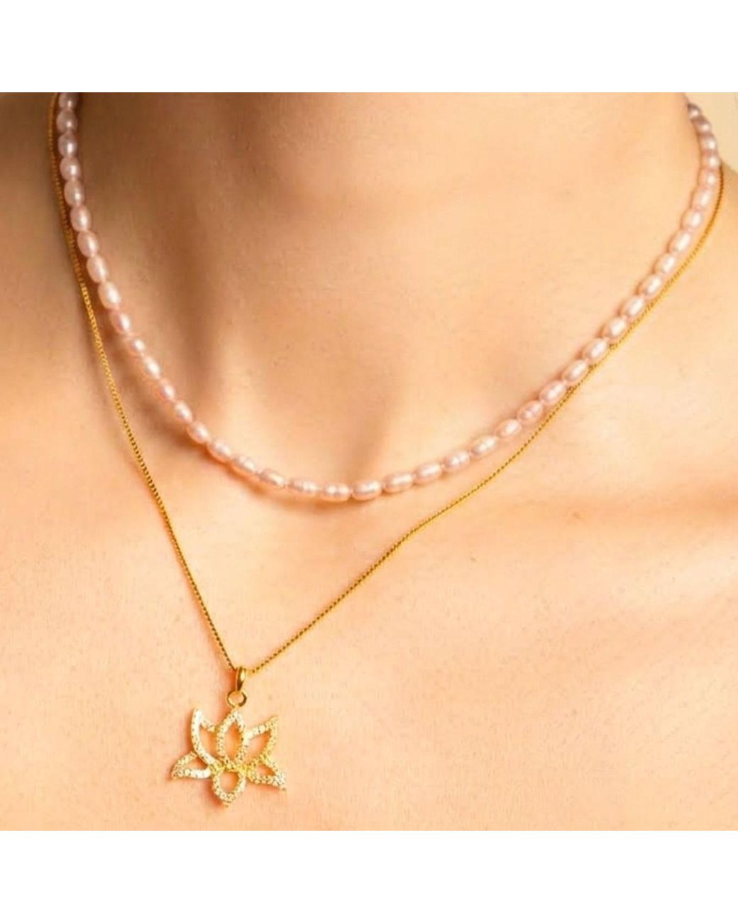 Seven Saints Metallic Blush Freshwater Baroque Pearl Choker, Plated