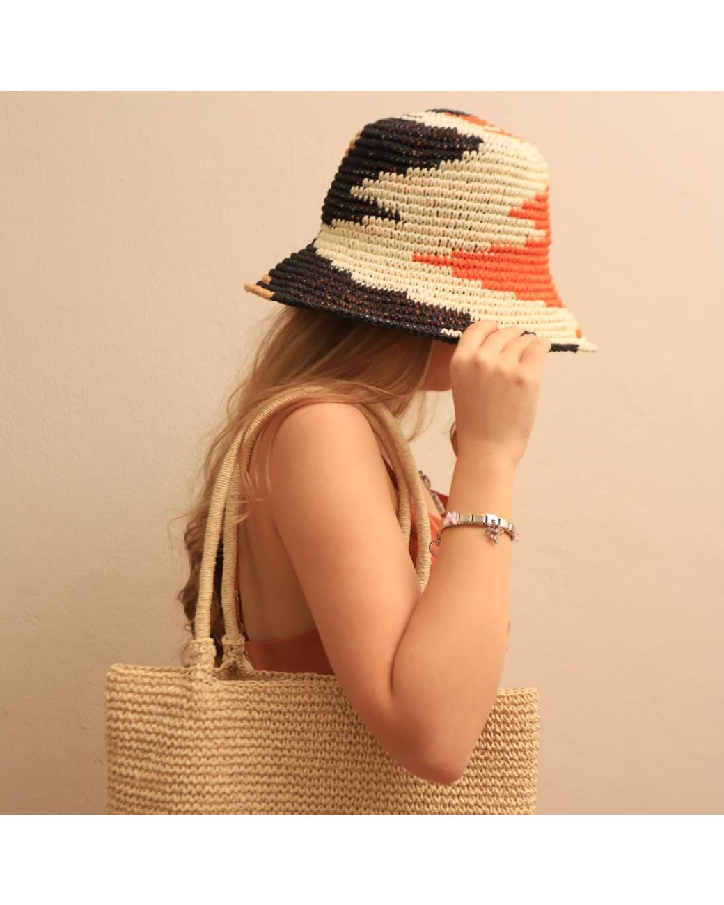 Springmoonatelier Natural Neutrals Raffia Summer Sun Cream Bag