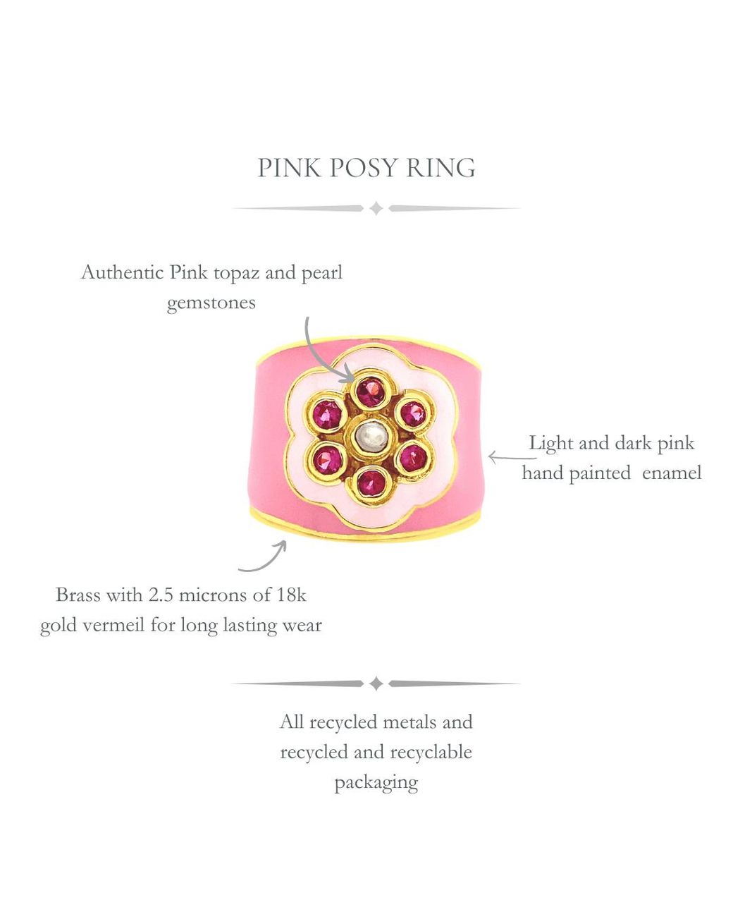 GEM BAZAAR Pink Posy Ring