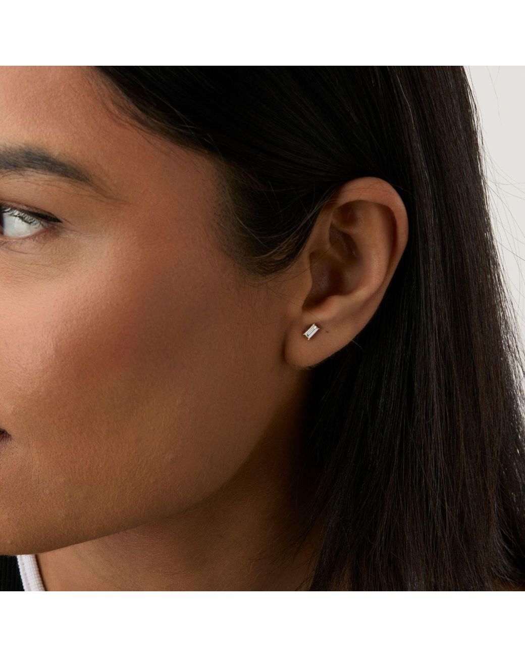 Dolcetto Designs Metallic Lab Grown Diamond Baguette Studs