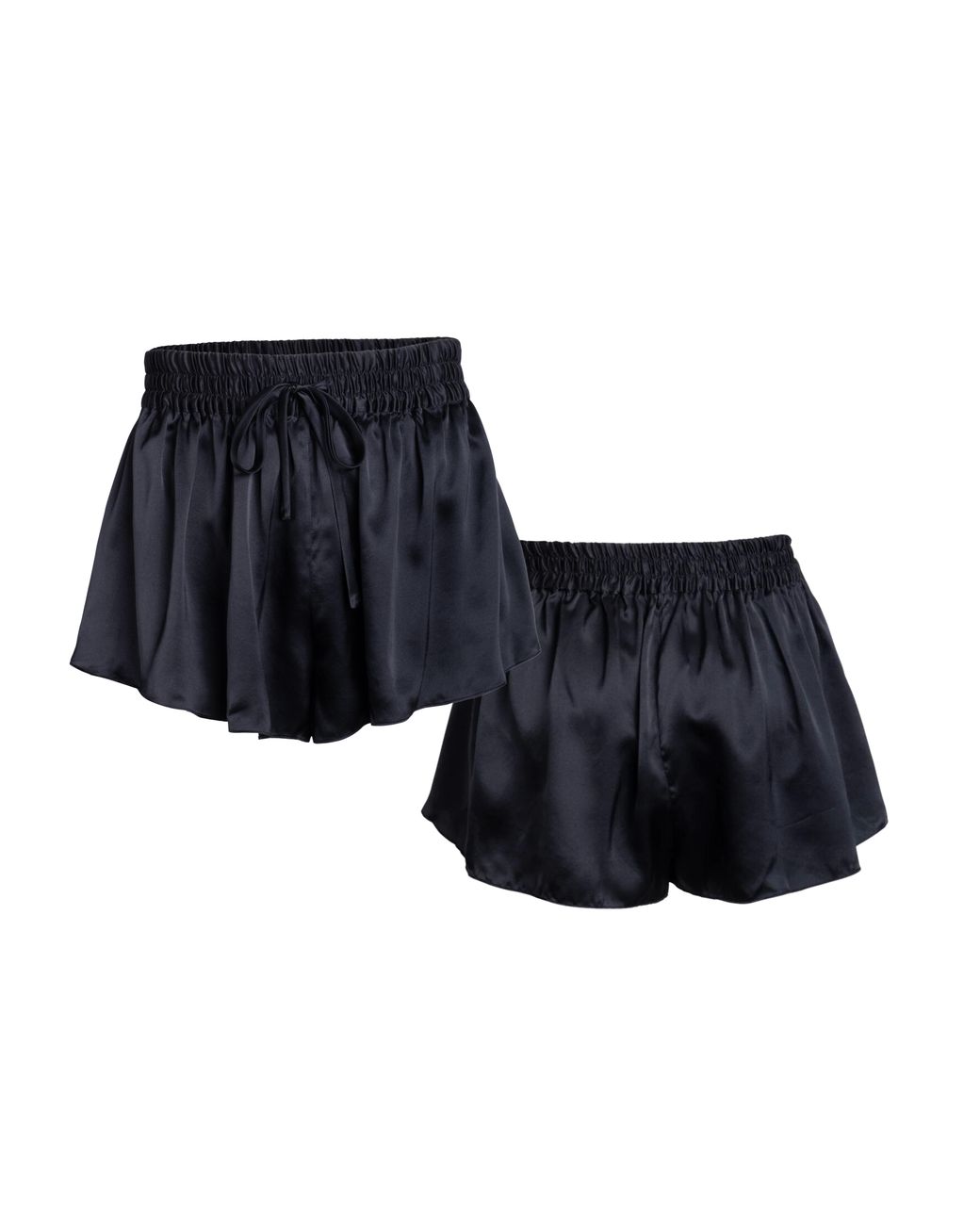 Je Mérite (I Deserve) Blue Silk Camisole & Pleated Short Set