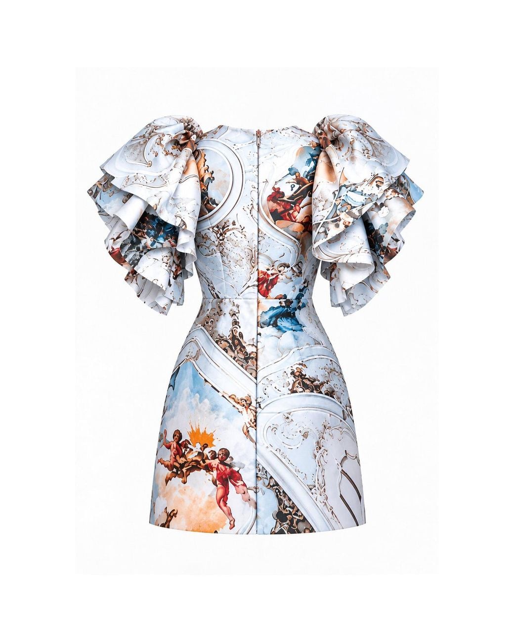 Maxjenny White Large Rufflearm Mini Dress