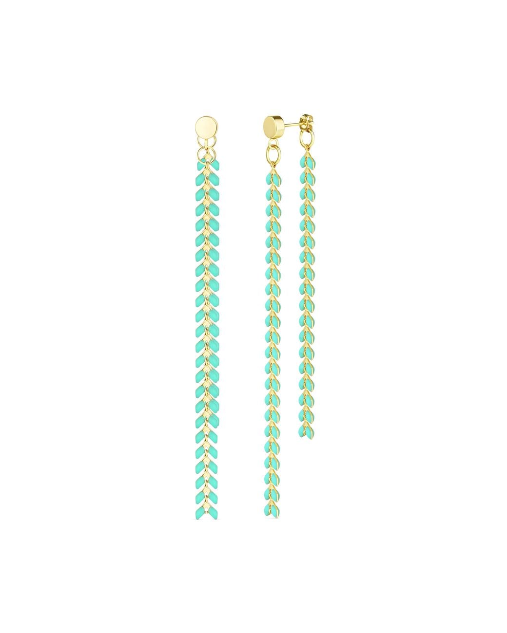Rejected Hearts Club Green Elegante Chevron Dangle Earrings