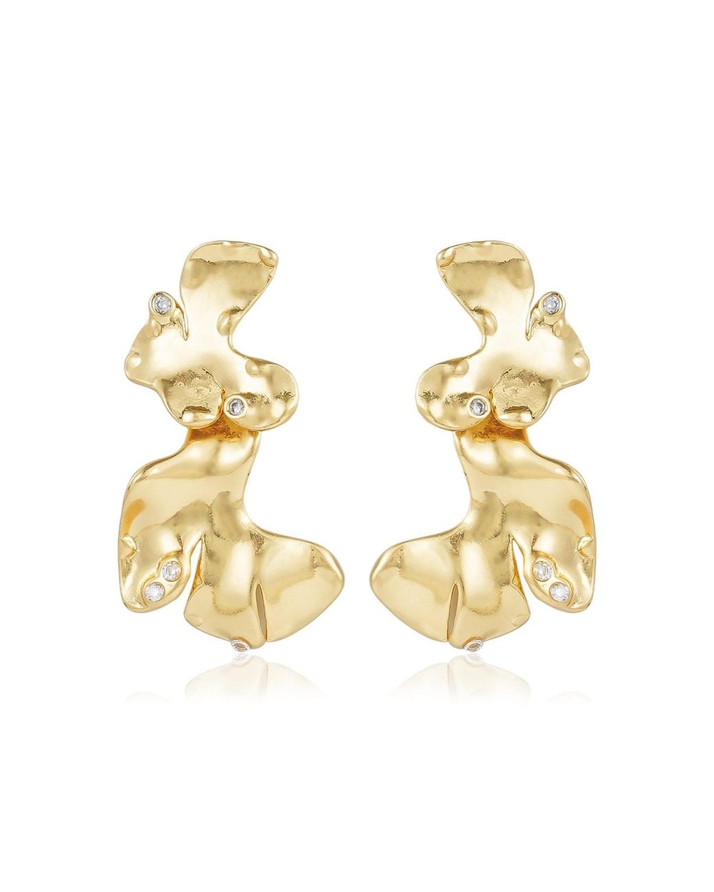 Rare Matters Jewelry Metallic Organic Leaf Statement Earrings