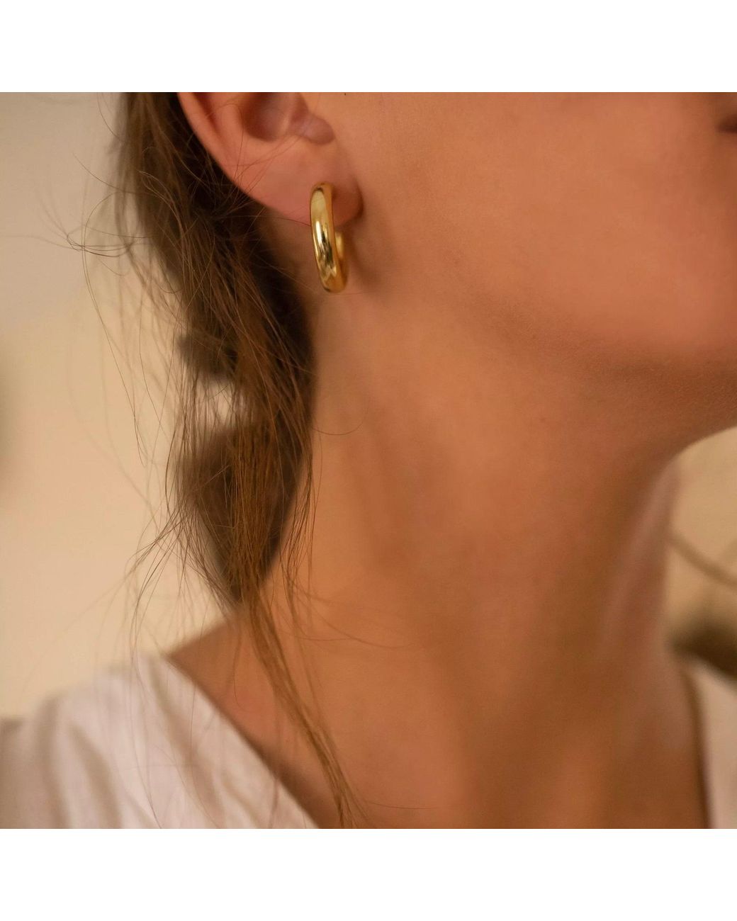 Elk & Bloom Metallic Chunky Sterling Hoop Earrings