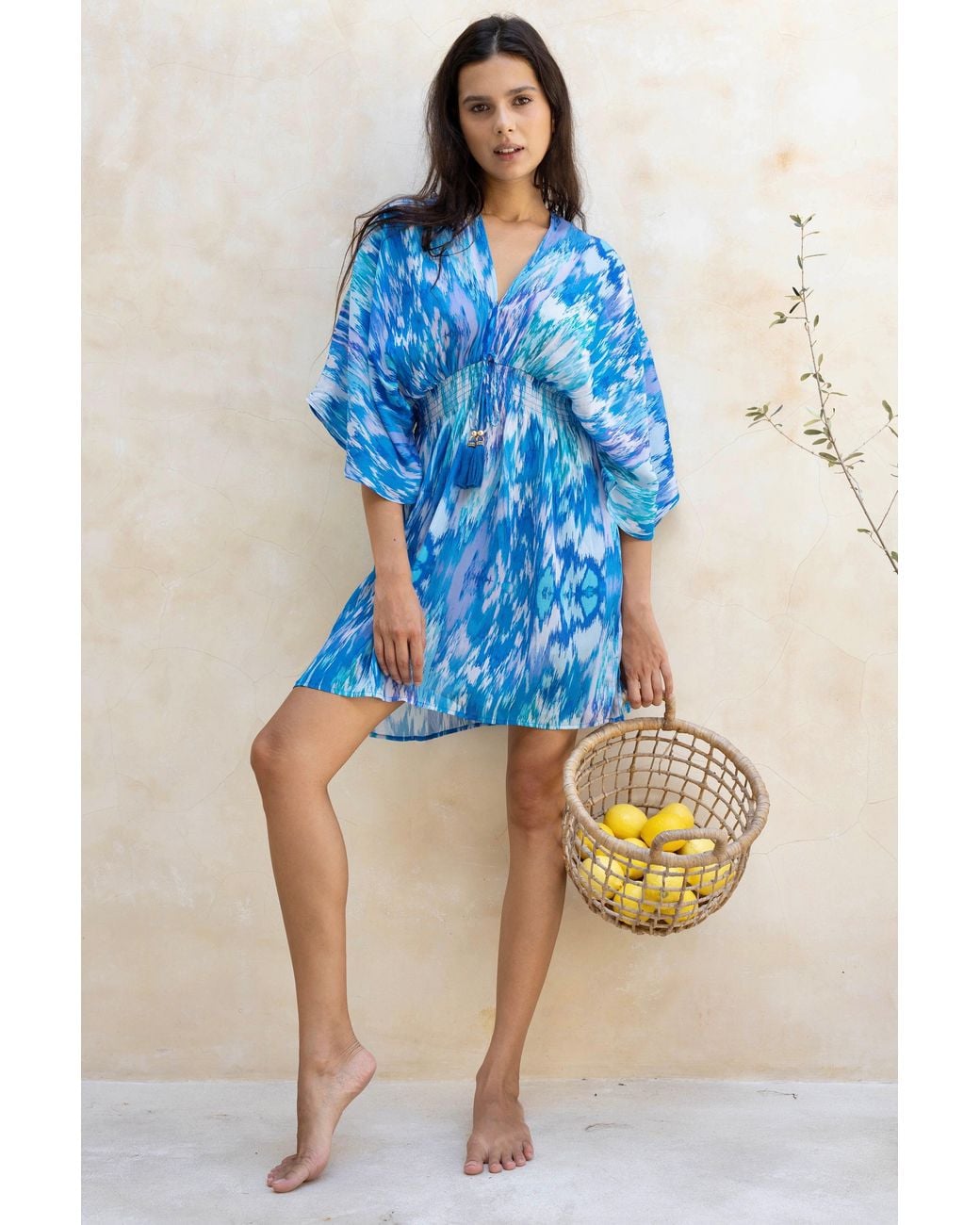 Sophia Alexia Blue Sea Dream Mini Capri Kimono Dress