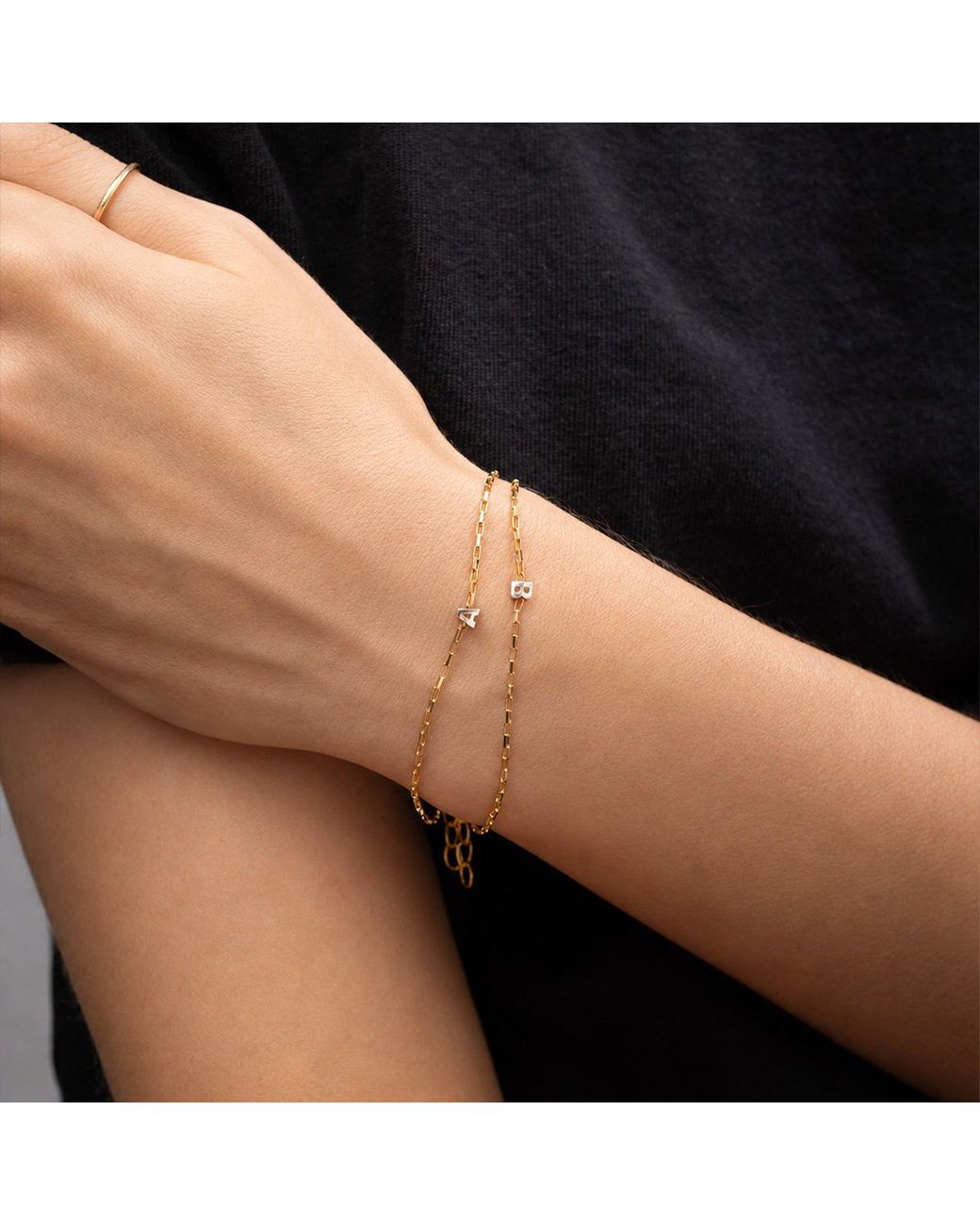 Kate Koel Metallic Initial Bracelet