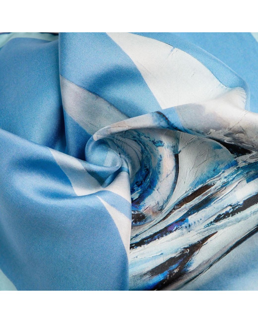 Otway & Orford Blue Bird' Sailing Silk Pocket Square. Medium-Size for men