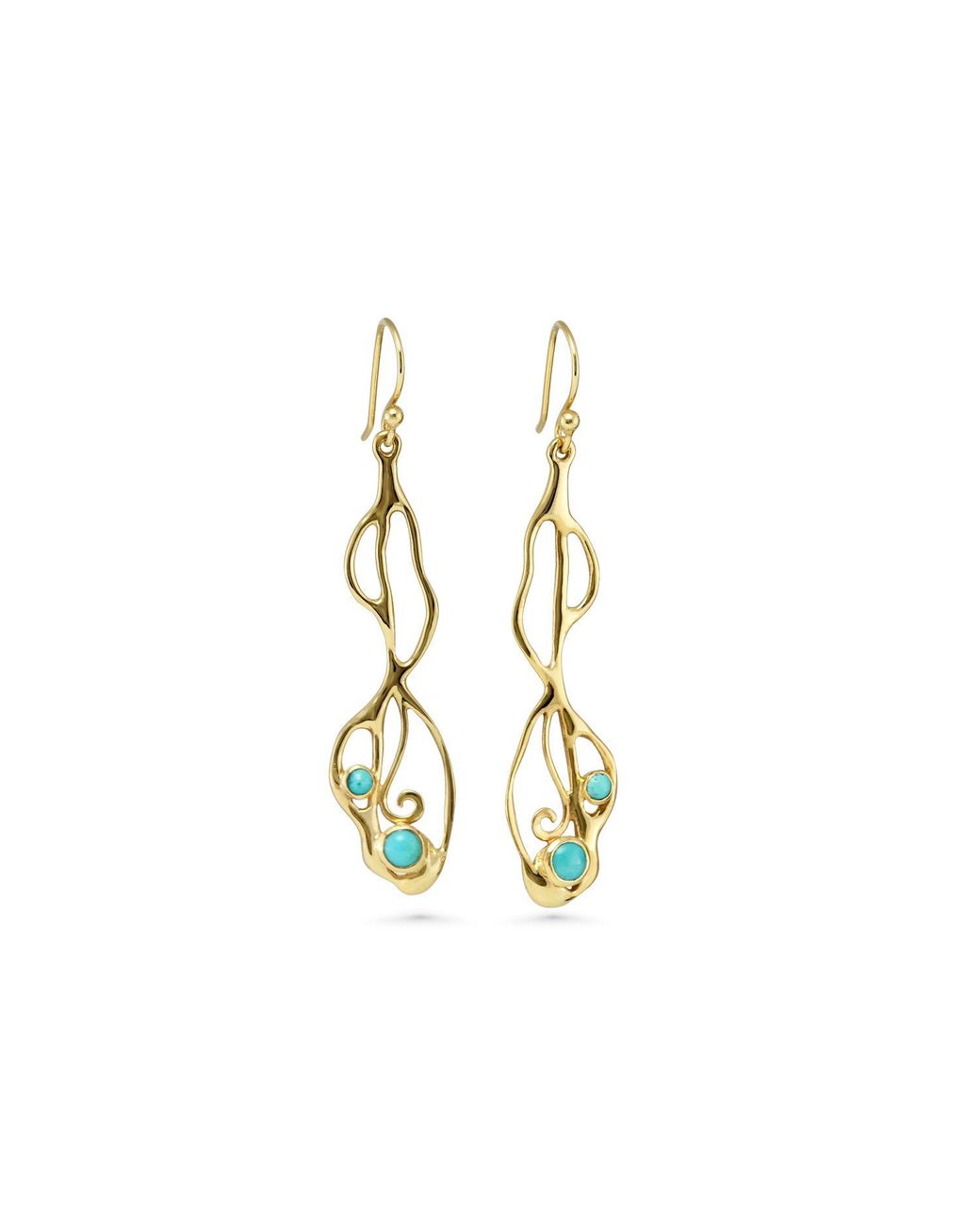 Isla Silver Metallic Handcrafted Vermeil American Drop Earrings