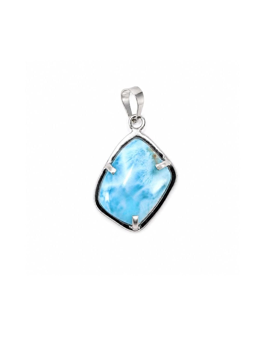 Mineralgems•Studio Blue Ocean Larimar Pendant With Sterling Chain